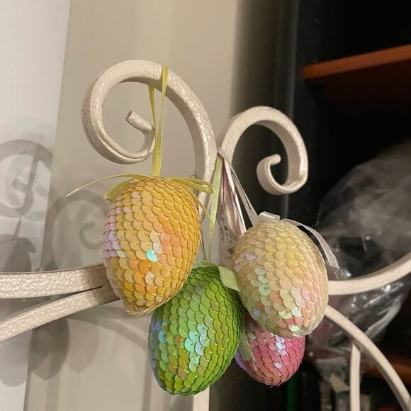 Easter Egg Ornament Sequin Set Of 4 - Picture 3 of 5